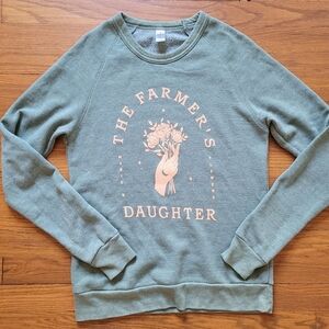 The Farmer's Daughter Sage Green and Peach Soft Fleece-lined Sweatshirt